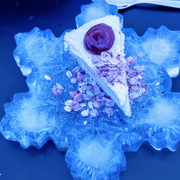 This is how the icecream is served in SnowHotel ice restaurant in Rovaniemi