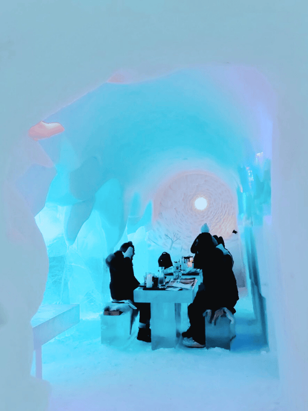 Ice restaurant in Finland snow hotel
