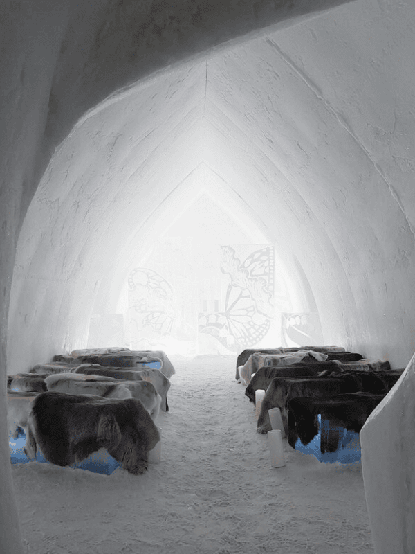 ice chapel at snowhotel Rovaniemi, one of the finland snow hotels