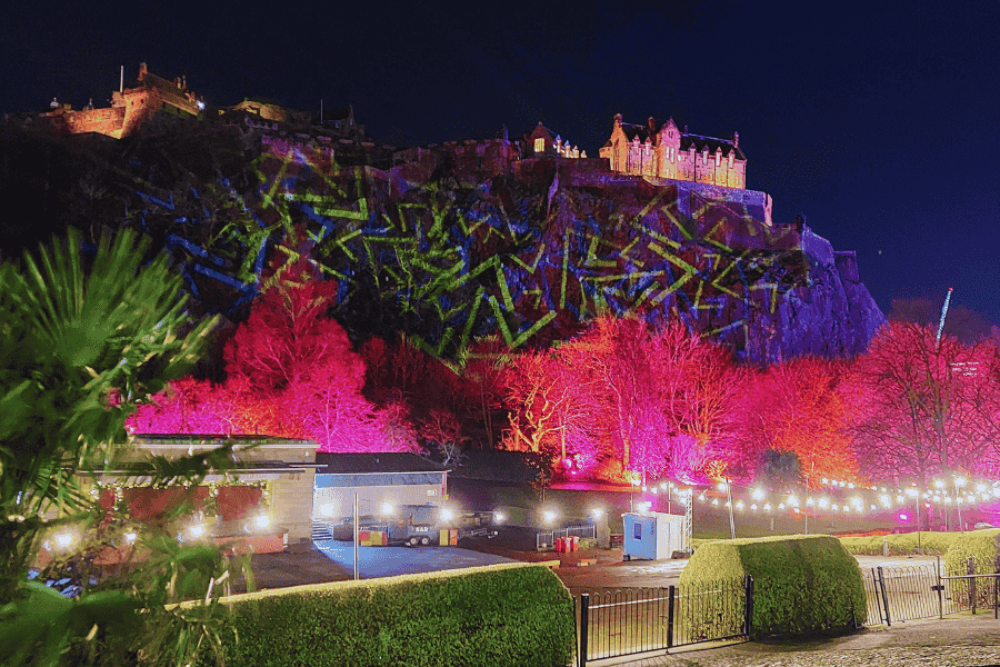 Spectacular Light Show at Princes Street Gardens