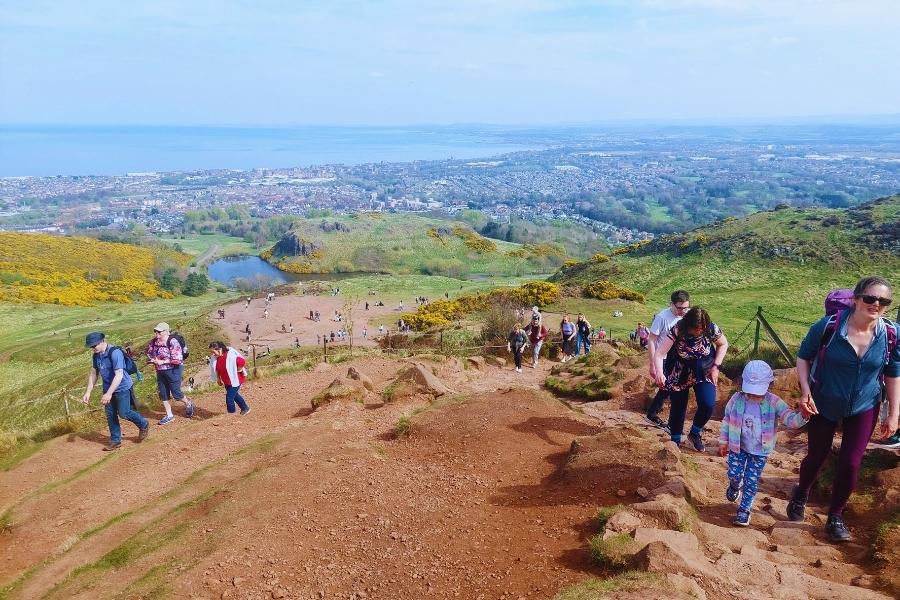 Walking up Arthur’s Seat on a sunny day is a great way to begin your visit.